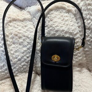 Coach dupe black crossbody bag with gold hardware
